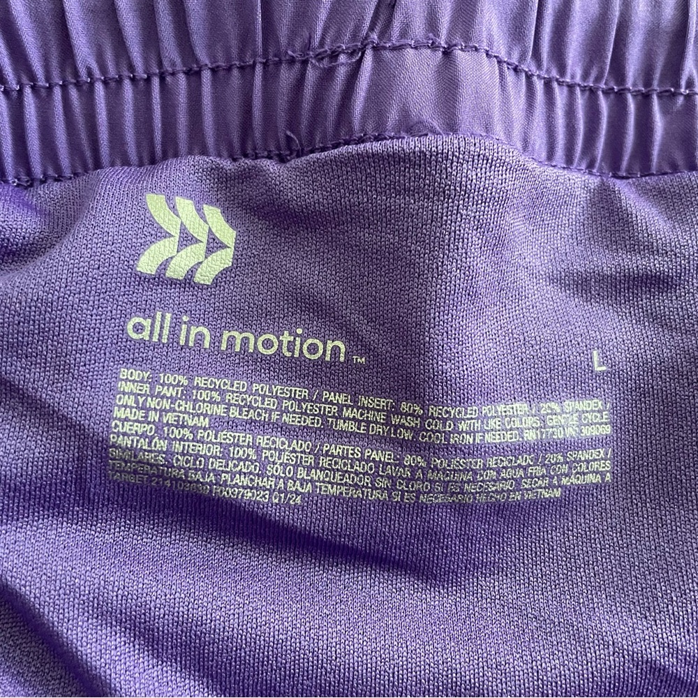 Women’s All in Motion Mid-Rise Core Run Shorts Vibrant Purple Size Large - Picture 4 of 4